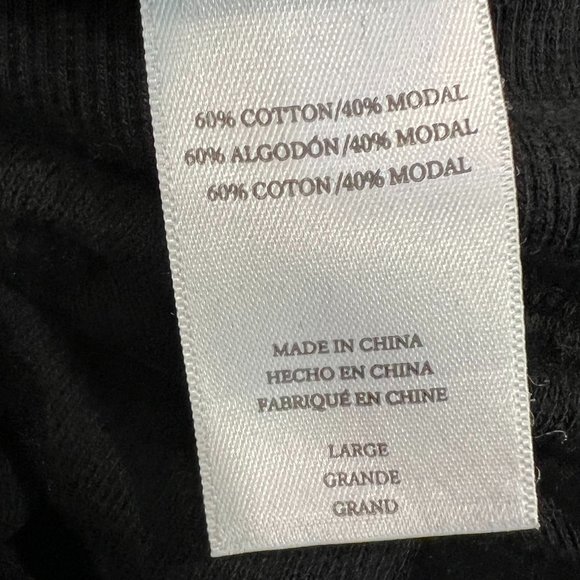 Rails Marlo Flocked Leopard Print Sweatshirt Side Zips Crew Neck Black Size L - Picture 8 of 9